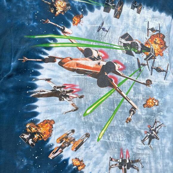 Vintage Star Wars Liquid Blue 1996 Millennium Falcon T shirt - Picture 7 of 8